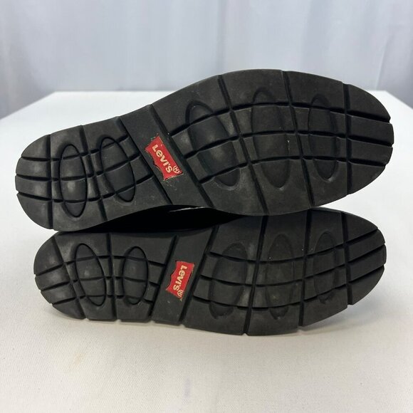 Levi’s Men’s Lace Up Boots Black Leather Gray Textile Size 8.5 - Picture 8 of 11